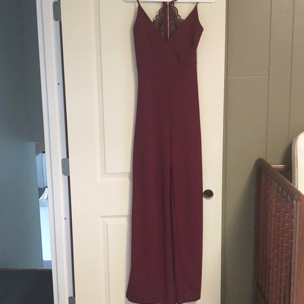 NEVER WORN! Iris burgundy jumpsuit, L